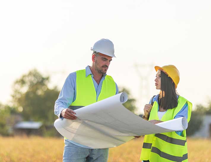 Pre-Construction 4 Builders exploring a lot while looking at home building plans in Grand Rapids MI
