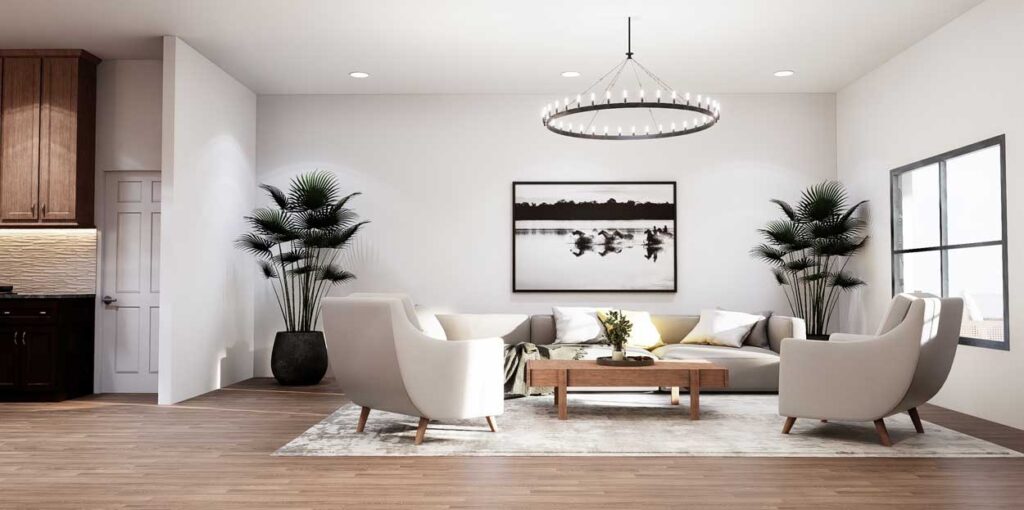 Eco-Friendly. Move-In Ready. Built for Western Michigan From $570k. 3 Huron Turnkey Living Area